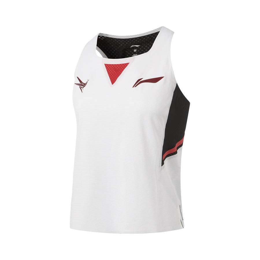 Li-Ning Li Ning Dragon Sparrow Basketball Jerseys Women's White/Black/Noble Red New Version No Text Crew Neck Moderate Straight Fit