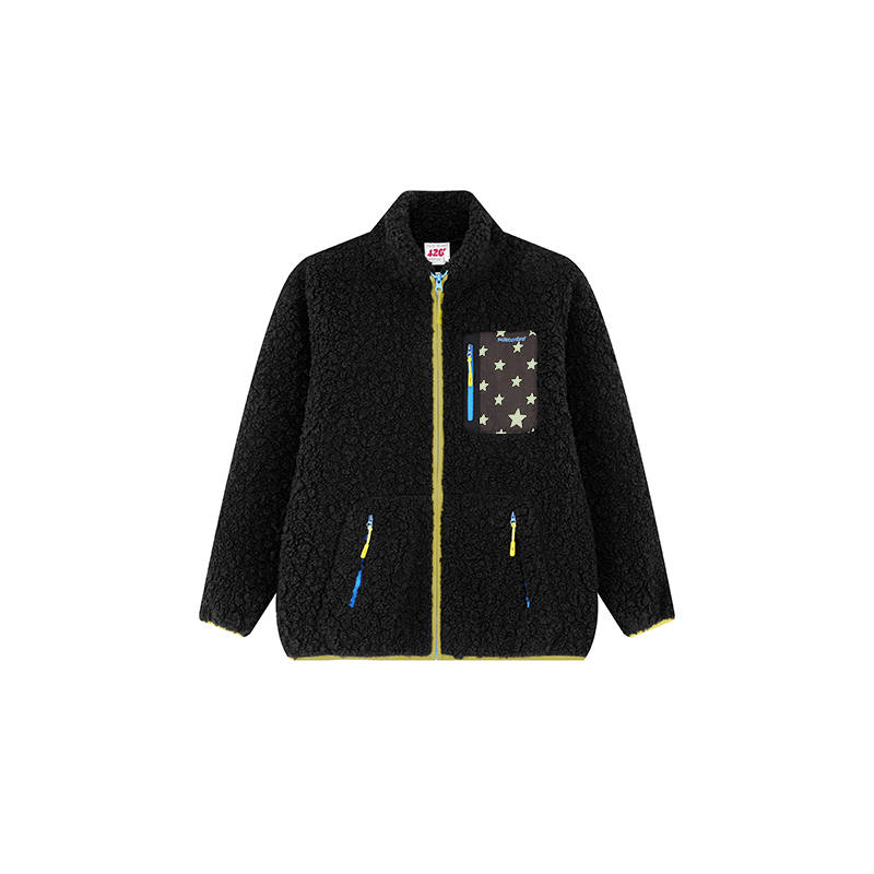 F426 Velvet Jackets Unisex Stand Collar Moderate Straight Fit