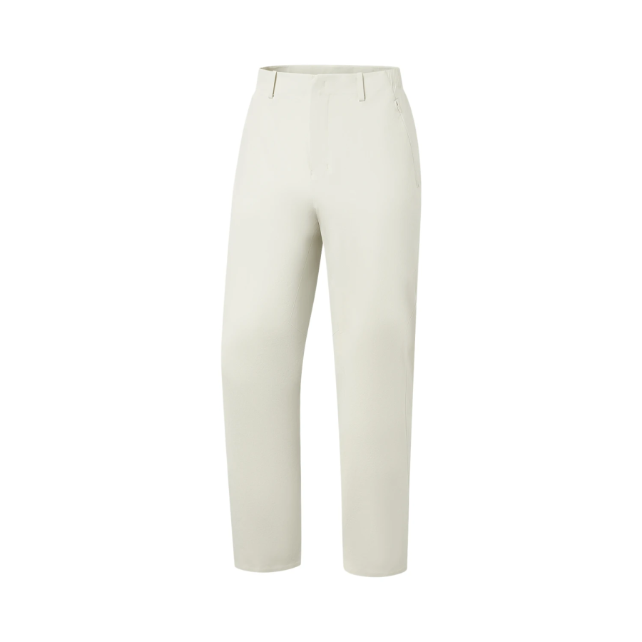 Li-Ning Li Ning Gold Logo | Sports Pants Men's White Birch Gray Moderate Straight Fit Pants