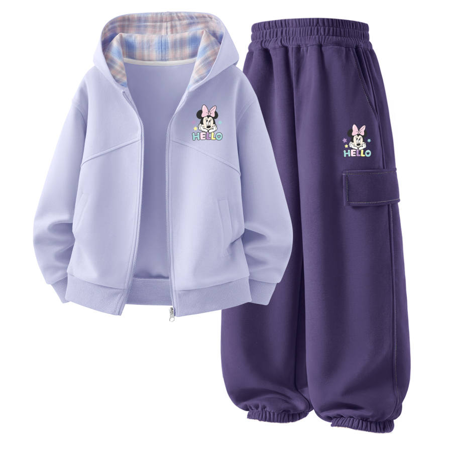 Disney Kids Casual Sportswear Hooded Non Detachable Moderate Stretch Breathable