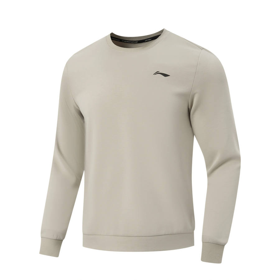 Li-Ning Li Ning Fitness Series Fitness Clothing Men's Dusty Gray Green Crew Neck Moderate