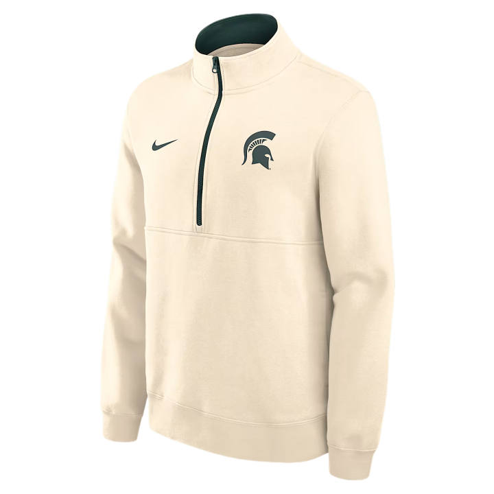 Nike Nike College Sweatshirts Men's Natural/Professional Green Stand Collar Moderate