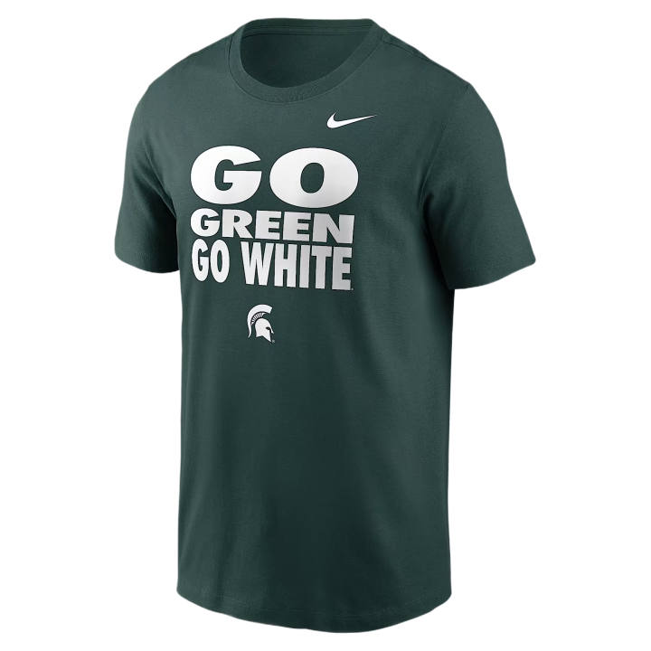 Nike Nike Dri Fit College T Shirts Men's Professional Green Crew Neck Moderate