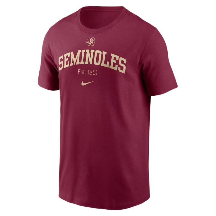 Nike Nike College T Shirts Men's Garnet Crew Neck Moderate