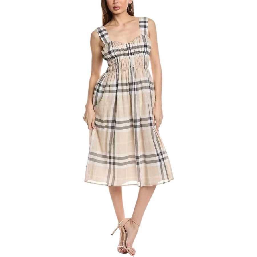 Burberry Sleeveless Dress Women's Stone Beige