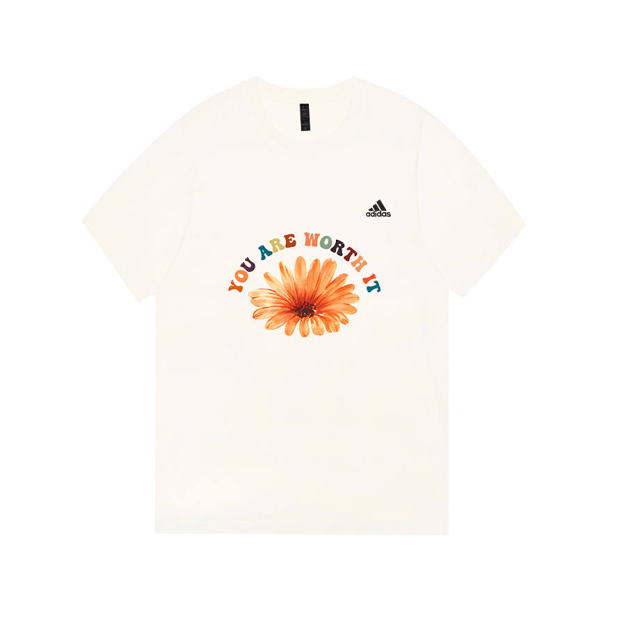 Adidas Adidas MUST HAVES T Shirts Unisex Ecru Crew Neck Moderate