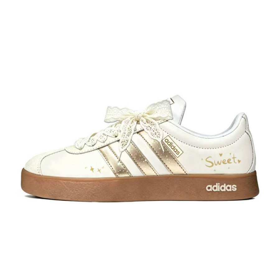 Adidas Adidas VL COURT 2.0 German Army Trainers Women's Low Top White, Black, Gold, Beige, Brown