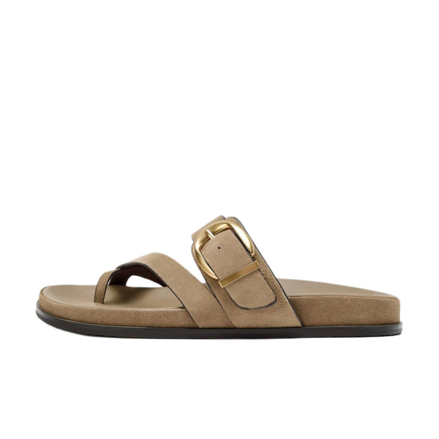 ZARA Slide Slippers Women's Sandy Brown