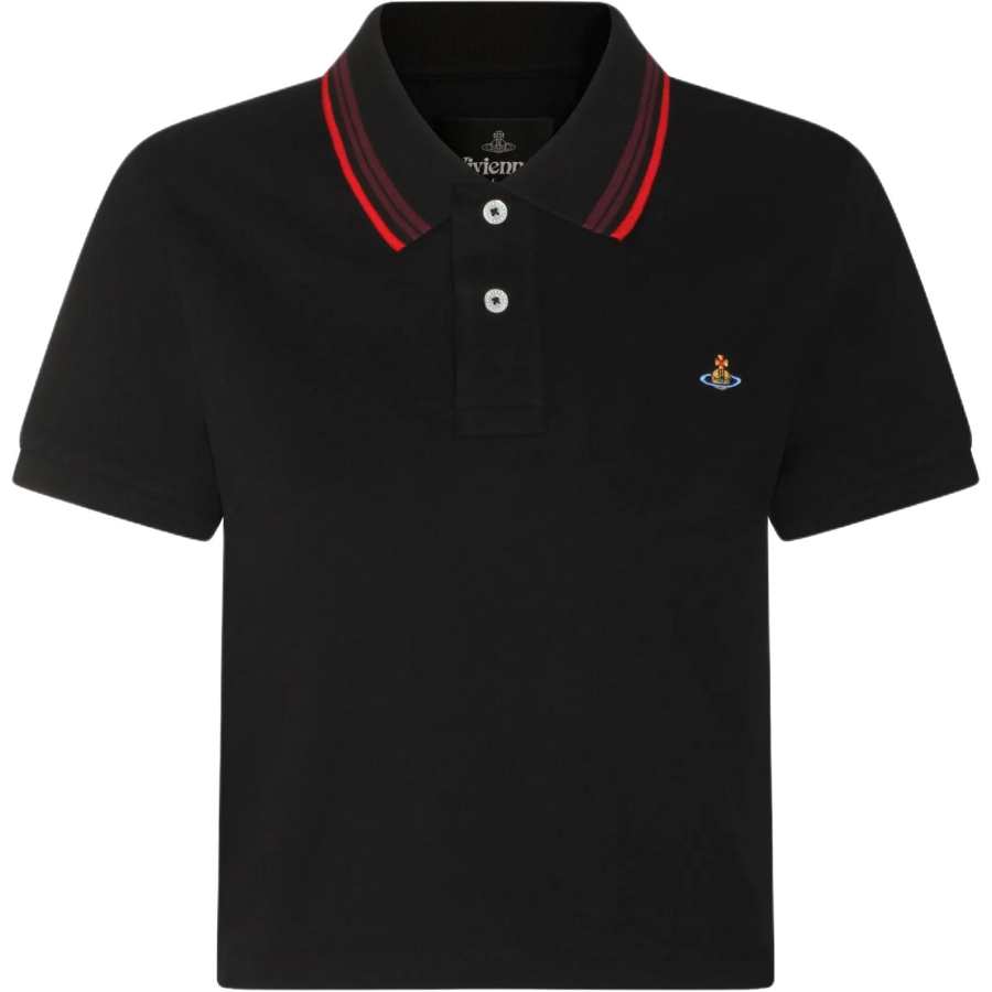 Vivienne Westwood T Shirts Women's Black Polo Collar Moderate
