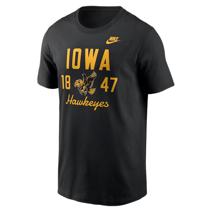 Nike Nike College T Shirts Men's Black Crew Neck Moderate