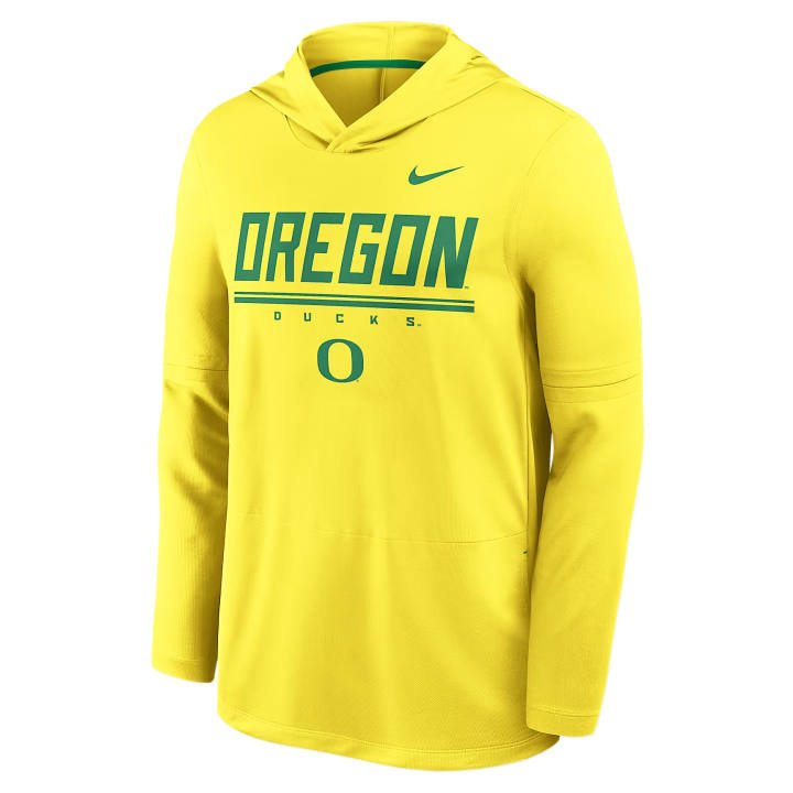 Nike Nike Dri Fit College Sweatshirts Men's Yellow/Apple Green Hooded Non Detachable Moderate