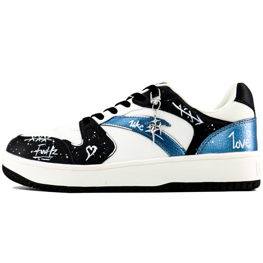 ANTA Little Zero Feeling Skateboard Shoes Men's Low Top White/Black/Blue/Silver