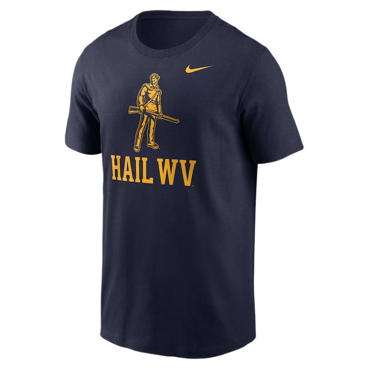 Nike Nike College T Shirts Men's Marine Blue Crew Neck Moderate