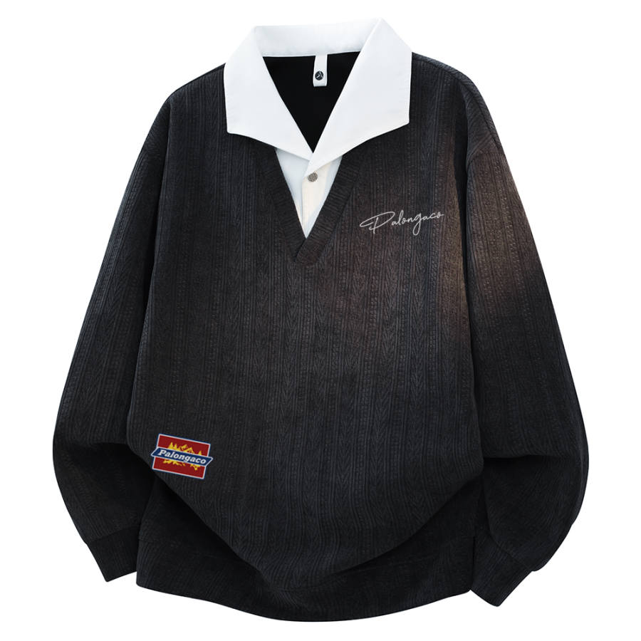 PAL ONGACO Sweatshirts Unisex Cuban Collar Moderate Straight Fit