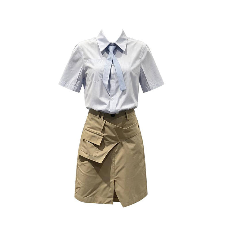 MARIE·COCO Two Piece Skirt Sets Women's Polo Collar Moderate Midi Dress