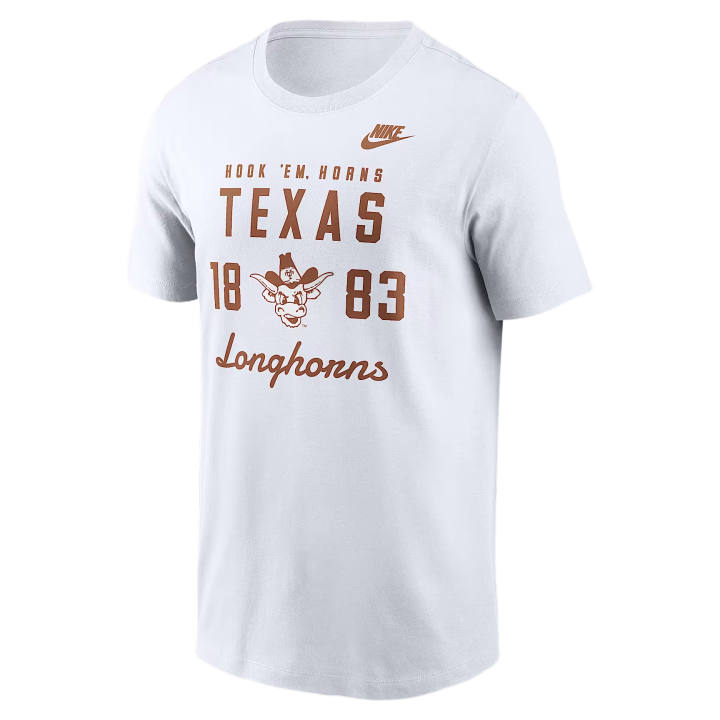 Nike Nike College T Shirts Men's White Crew Neck Moderate