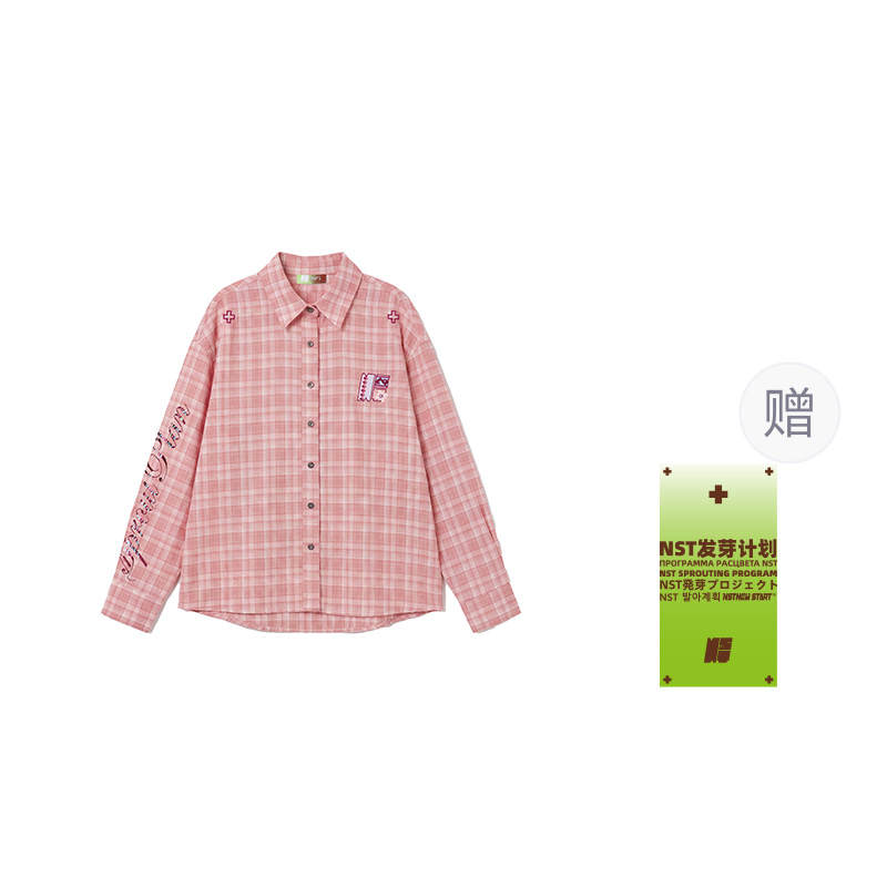 NSTNEW START Shirts Women's Pink Lapel Thin Straight Fit
