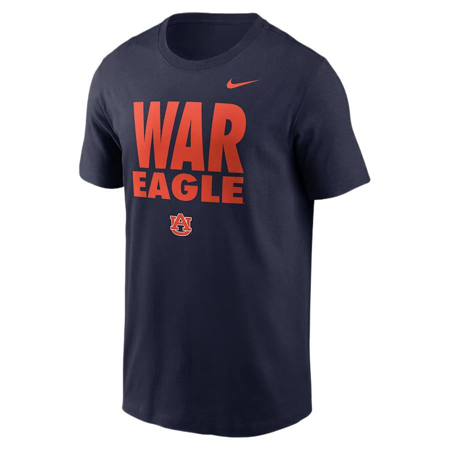 Nike Nike Dri Fit College T Shirts Men's Marine Blue Crew Neck Moderate
