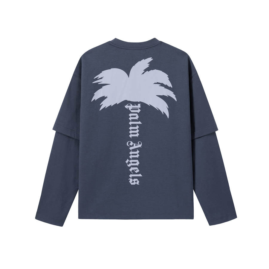 PALM ANGELS T Shirts Men's Dark Gray Crew Neck Moderate Straight Fit