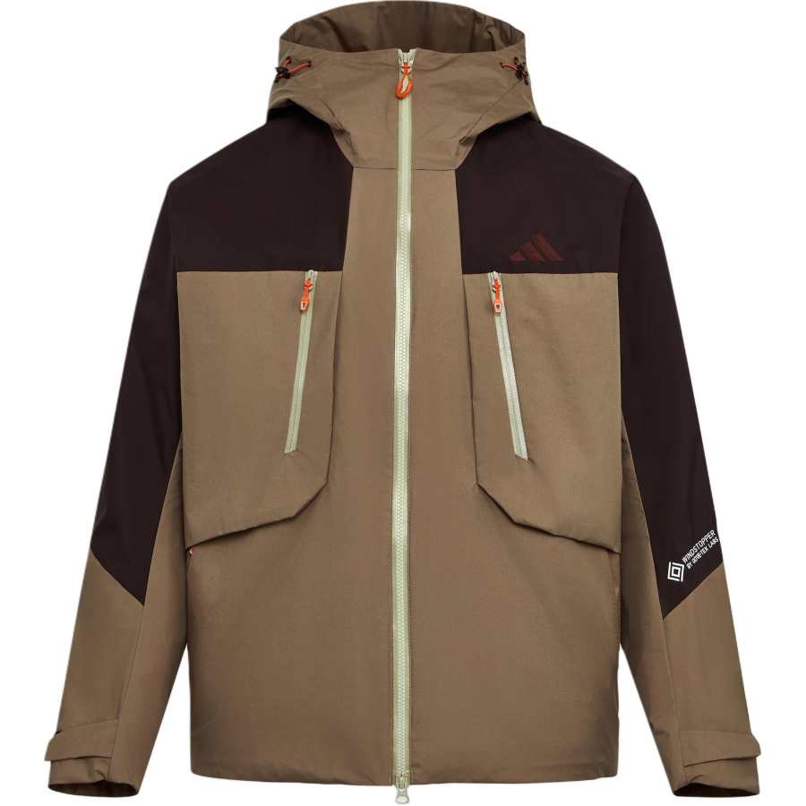 Adidas Adidas XPLORIC Jackets Unisex Khaki Brown/Dark Brown Hooded Non Detachable Moderate