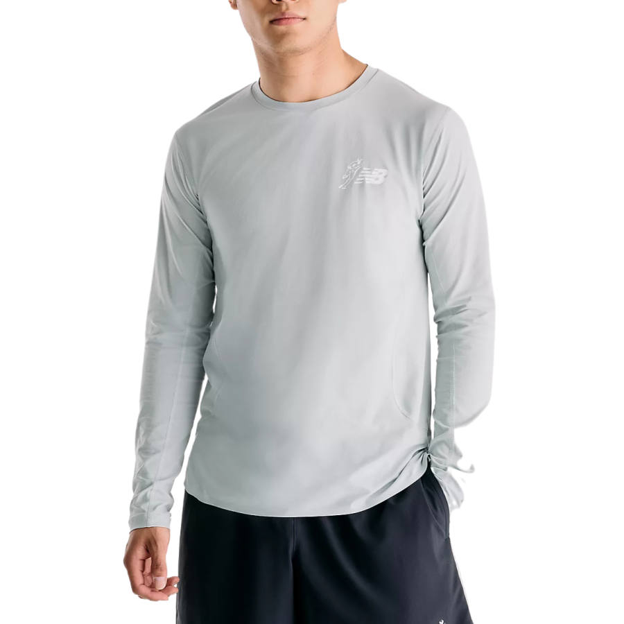 New Balance New Balance Quick Dry T Shirts Men's Lonely Star Gray Crew Neck Moderate