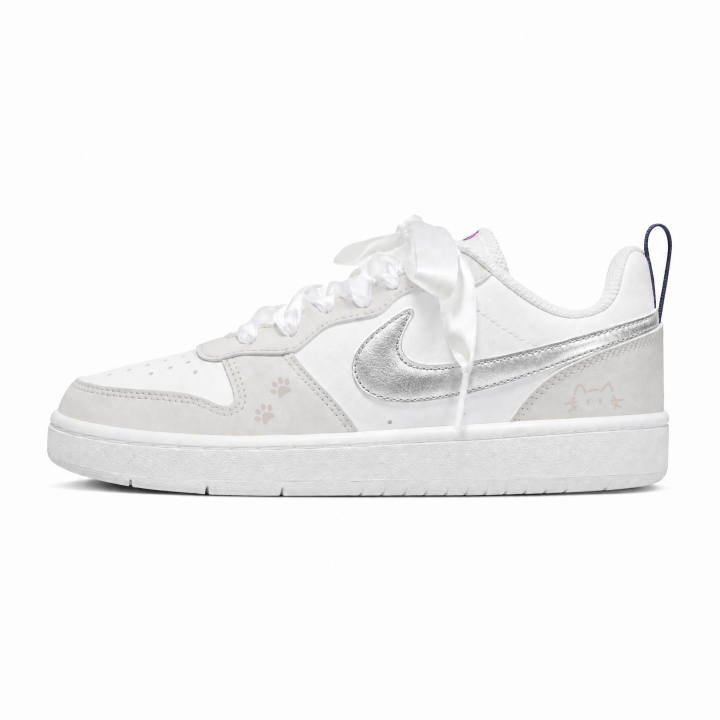 Nike Nike Court Borough Skateboard Shoes Women's Low Top Silver Gray