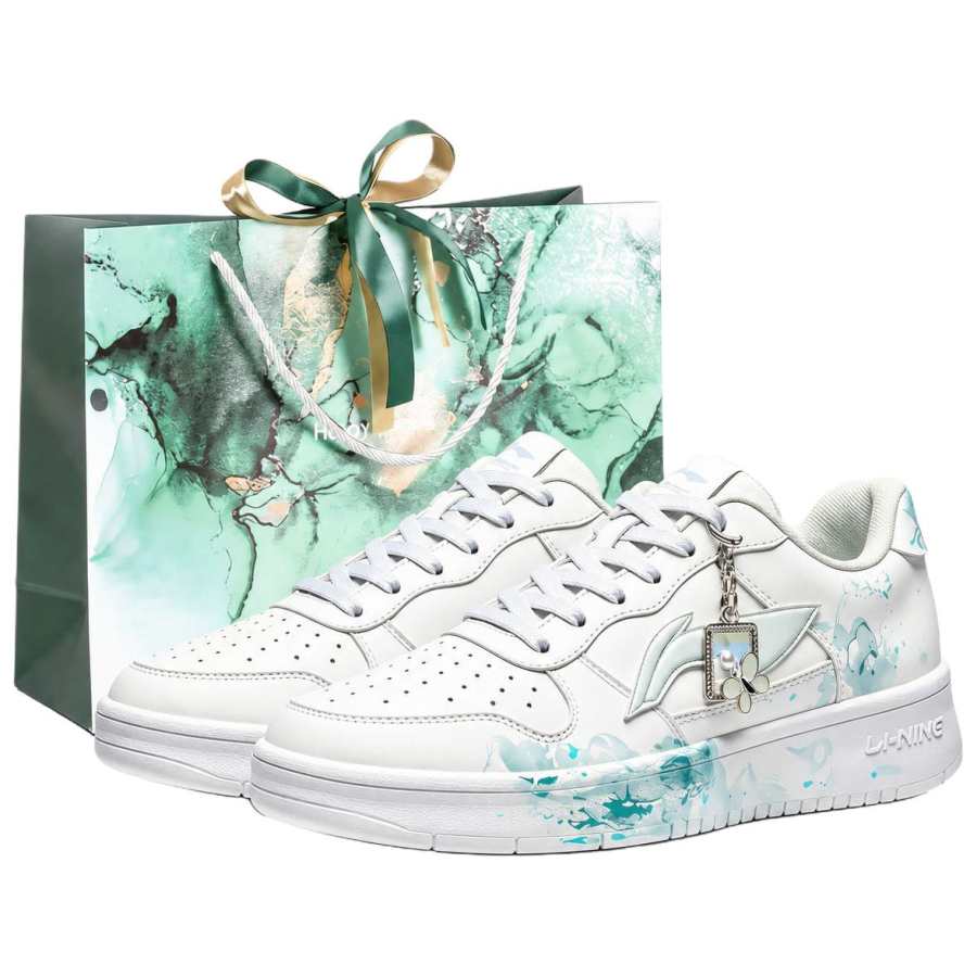 Li-Ning Li Ning Floating Boat Skateboard Shoes Unisex Low Top White/Cyan/Green