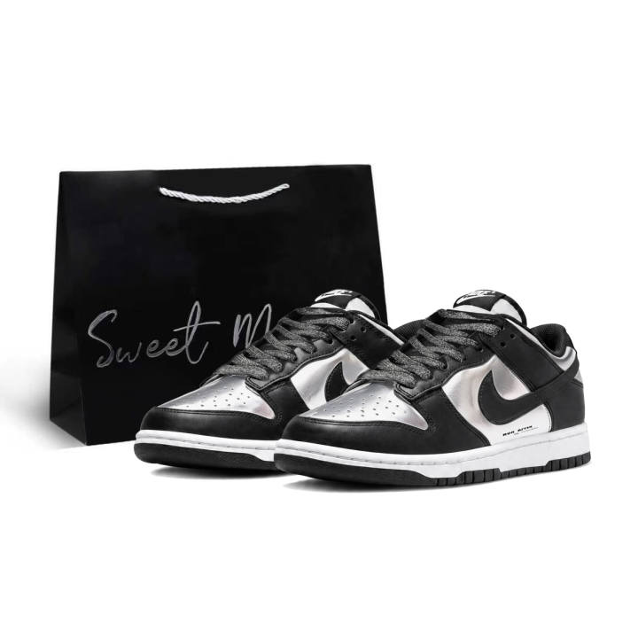 Nike Nike Dunk Skateboard Shoes Unisex Low Top Black Silver