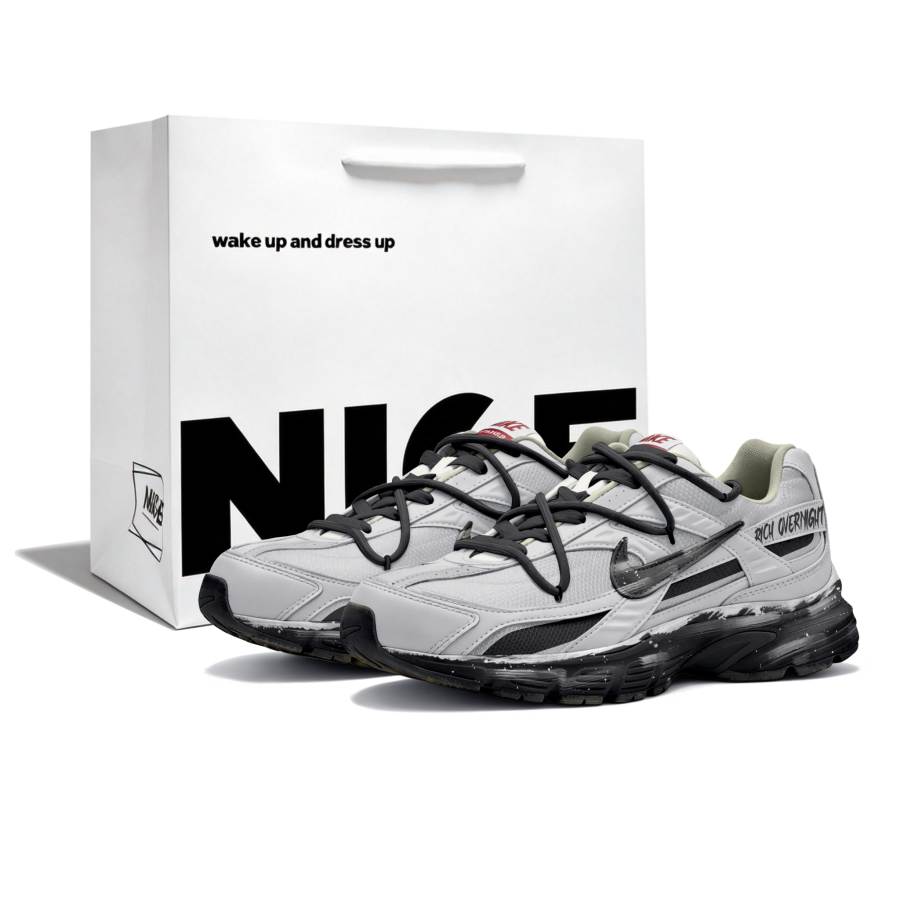 Nike Nike Initiator Running Shoes Unisex Low Top Vintage Distressed Black Gray