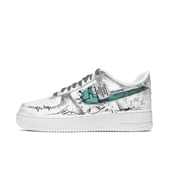 Nike Nike Air Force 1 Skateboard Shoes Men's Low Top Green/White/Gray
