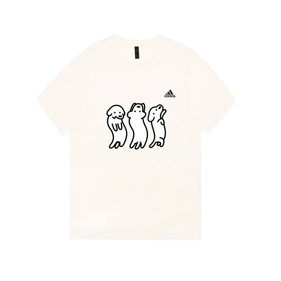 Adidas Adidas MUST HAVES T Shirts Unisex Ecru Crew Neck Moderate