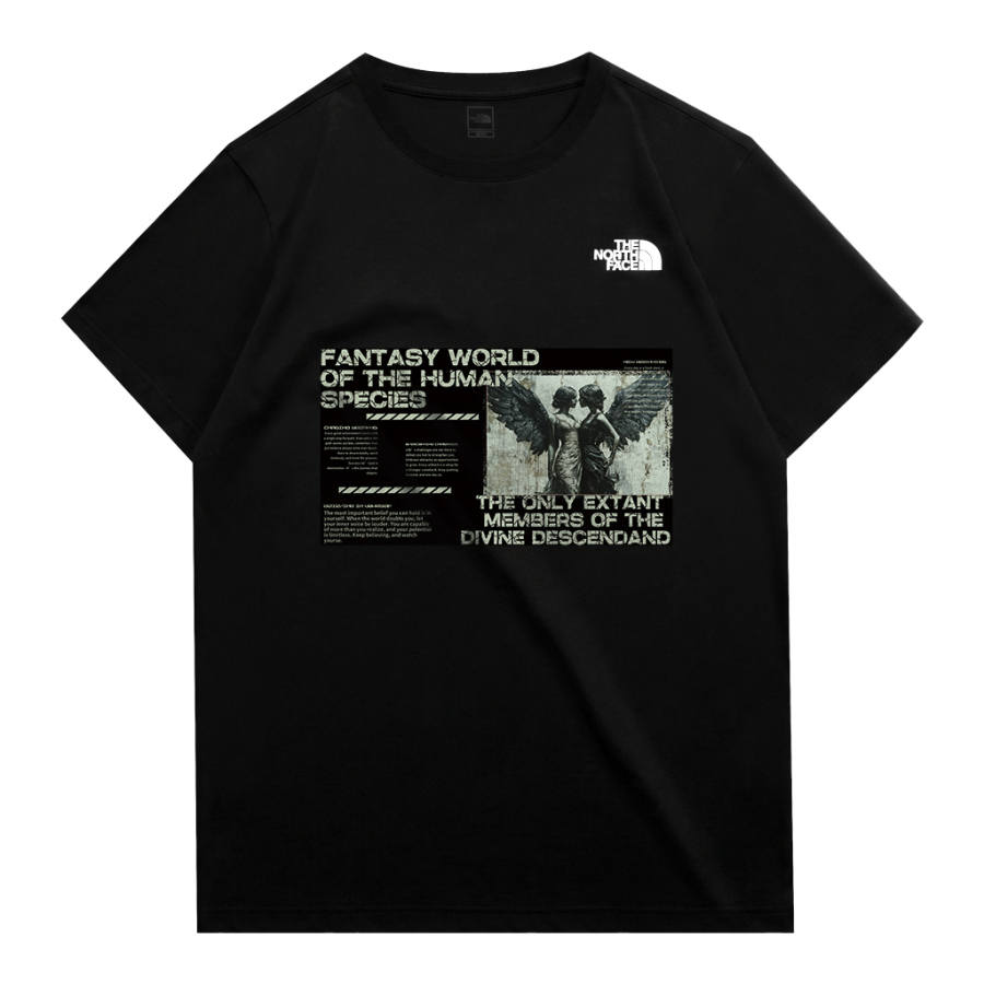 THE NORTH FACE Basic T Shirts Unisex Black Crew Neck Moderate