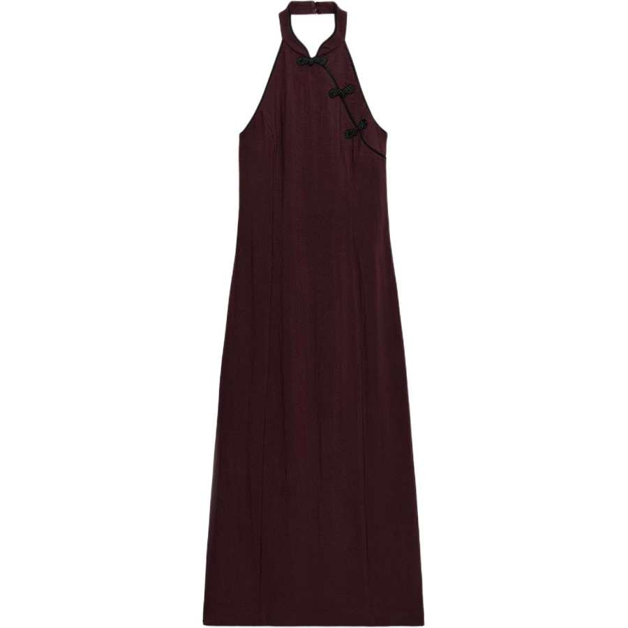 ZARA Sleeveless Dresses Women's Dark Red Color Moderate
