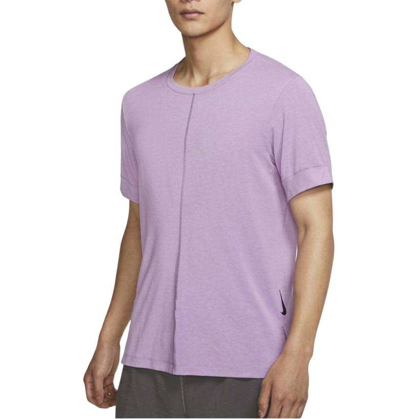 Nike Nike YOGA DRI FIT Quick Dry T Shirts Men's Purple Crew Neck Moderate