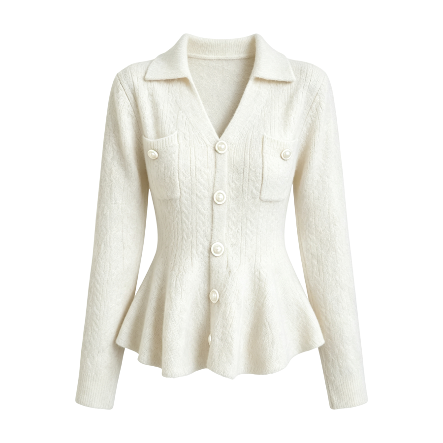 FINDSME GAGA Knitwear Women's V Neck Moderate Nipped In Waist