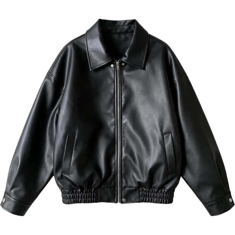 Sugarfunk Sugarfunk Leather Jackets Women's Lapel Moderate Straight Fit