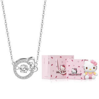 TIDECOLOR Hello Kitty Synthetic Cubic Zirconia Necklaces Women's Silver