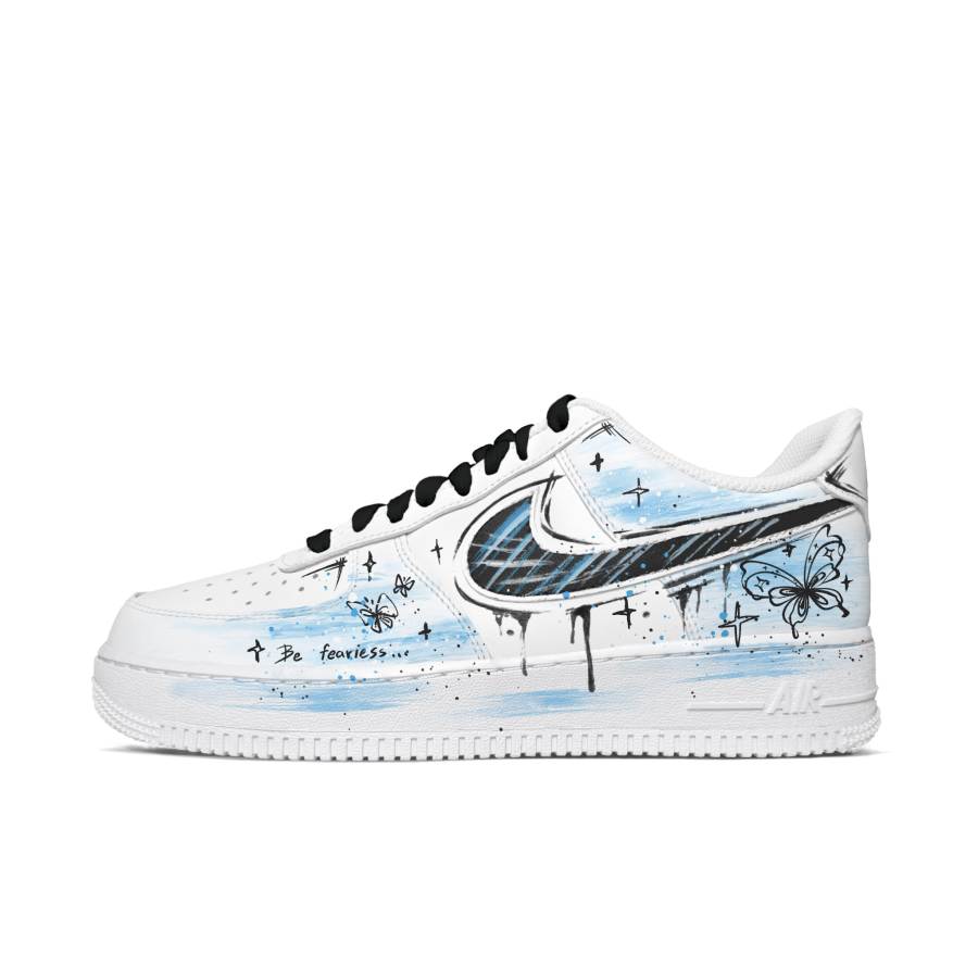 Nike Nike Air Force 1 Skateboard Shoes Men's Low Top White/Blue/Black