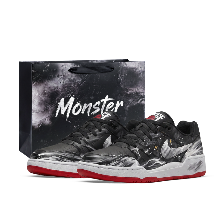 Nike Nike Full Force Skateboard Shoes Unisex Low Top White/Black/Gray/Red
