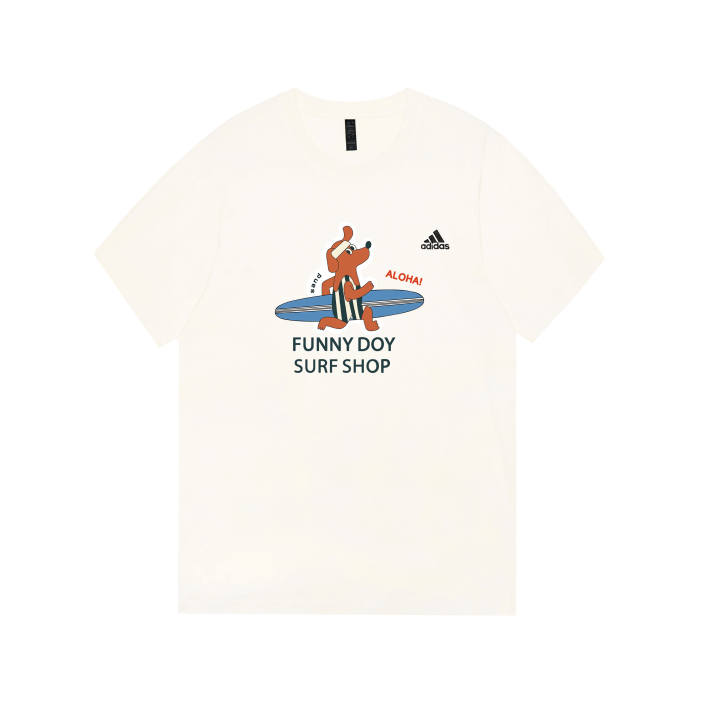 Adidas Adidas MUST HAVES T Shirts Unisex Ecru Crew Neck Moderate