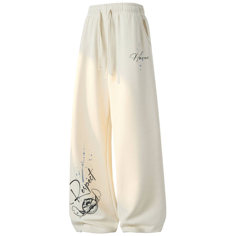 Disney Knitted Sweatpants Unisex Moderate Straight Fit Pants