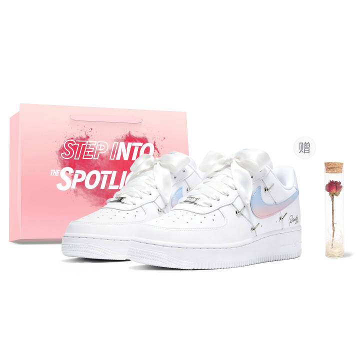 Nike Nike Air Force 1 Skateboard Shoes Women's Low Top White Blue Pink