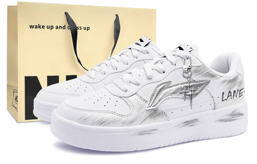 Li-Ning Li Ning Floating Boat Skateboard Shoes Men's Low Top Silver