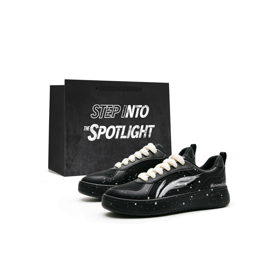 Li-Ning Li Ning Wheat Age Skateboard Shoes Men's Low Top Black, White