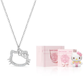 TIDECOLOR Custom Greeting Card TIDECOLOR Hello Kitty 925 Sterling Silver Sterling Silver Necklace Women's