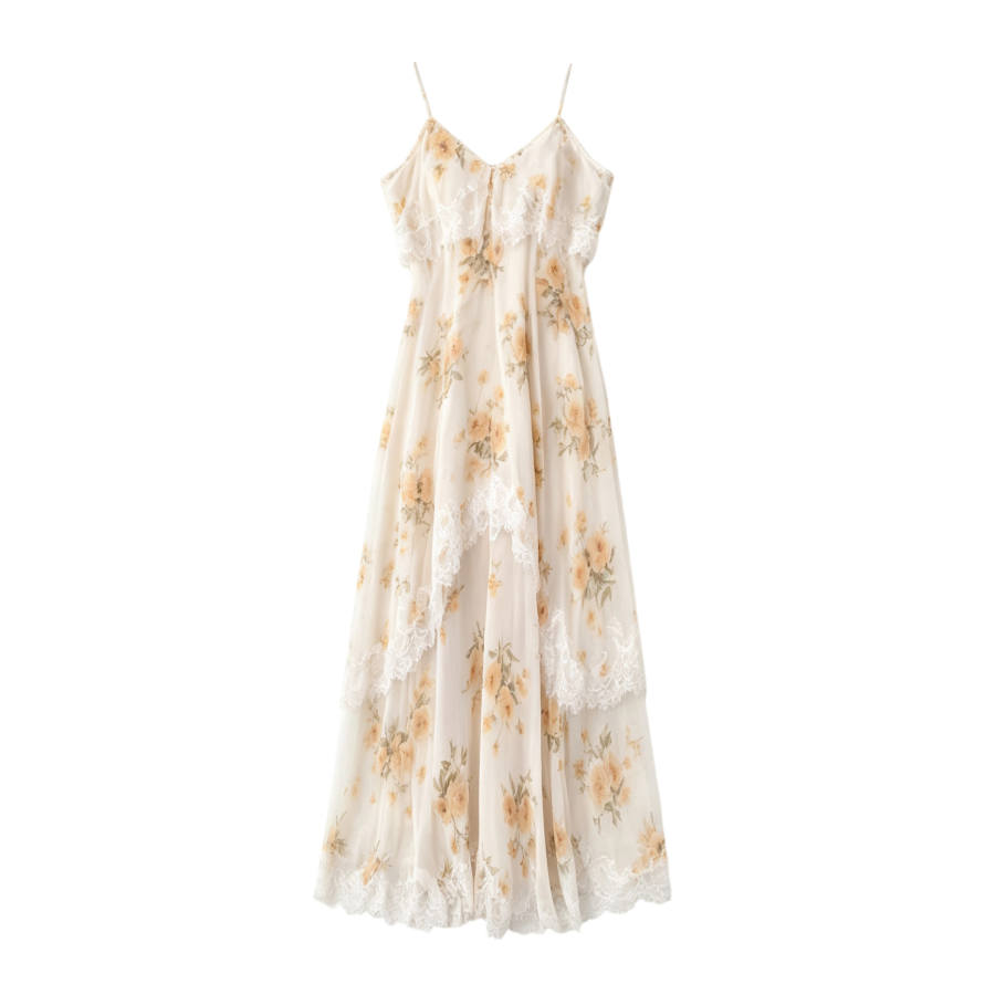 TUSHIFEI Slip Dresses Women's Image Color Moderate Long Skirt Tiered Skirt