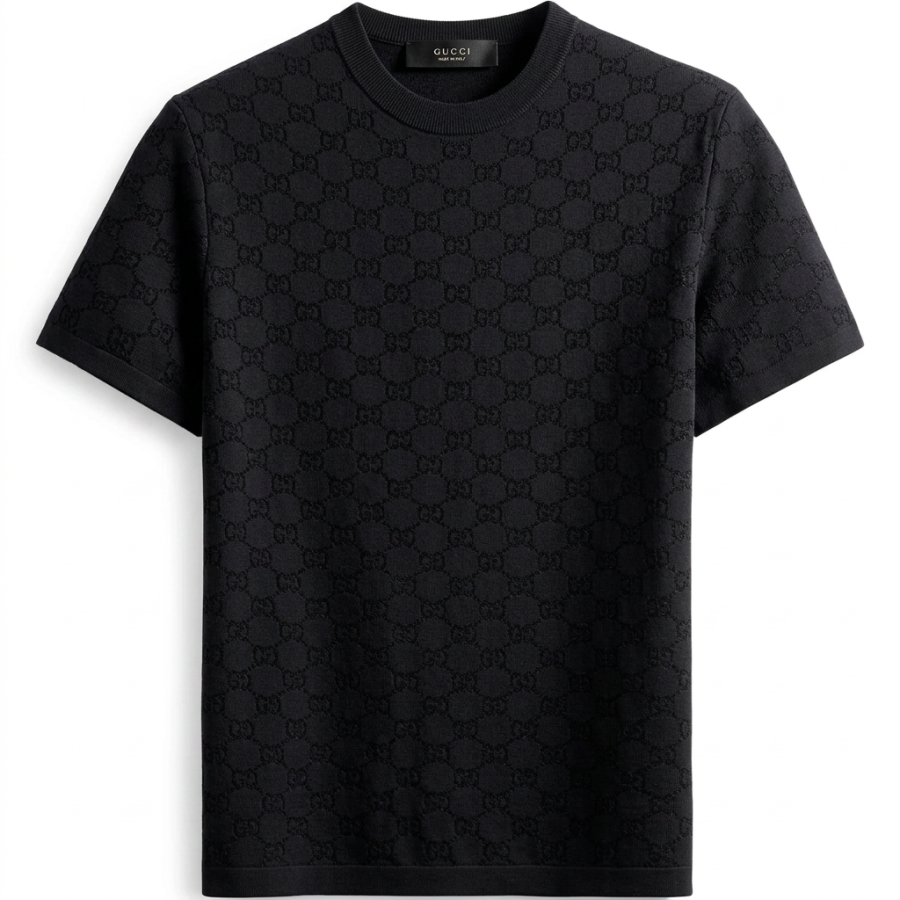 GUCCI T Shirts Men's Black Crew Neck Moderate