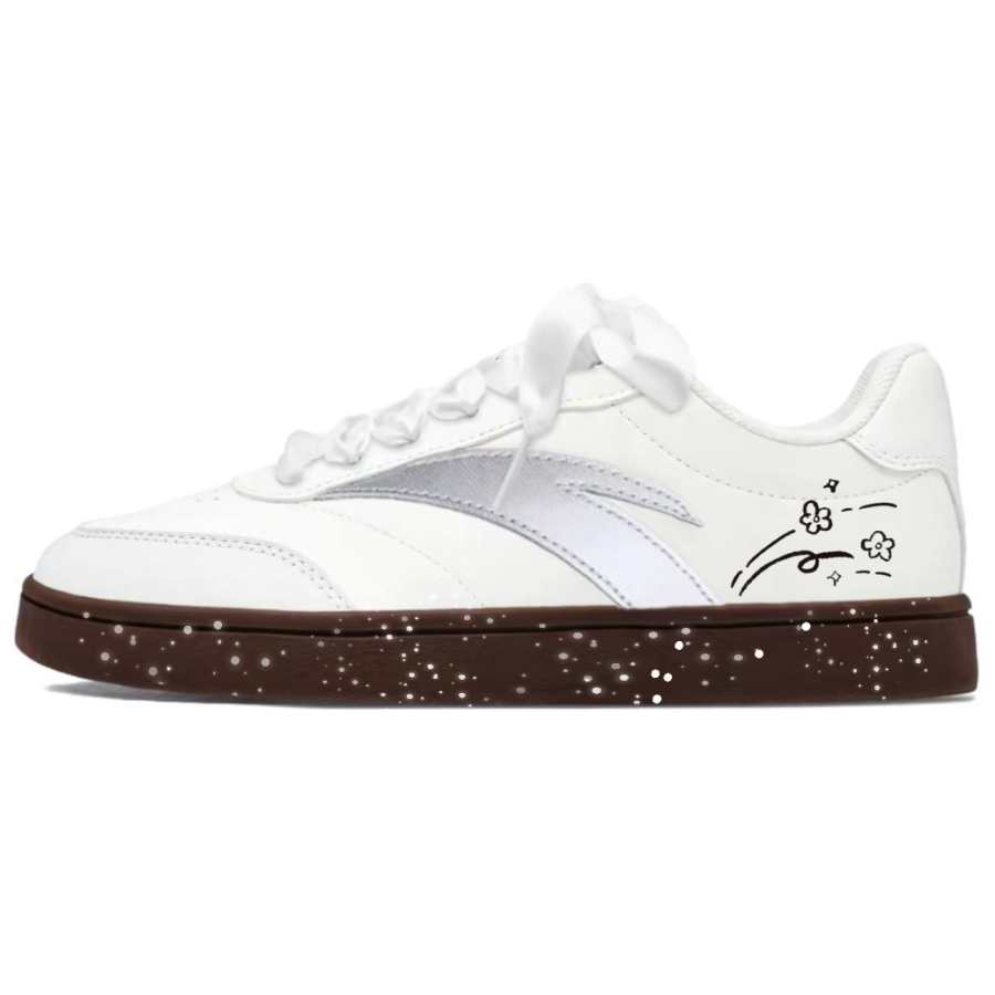 ANTA Active Skateboard Shoes Women's Low Top Black/White/Brown/Silver