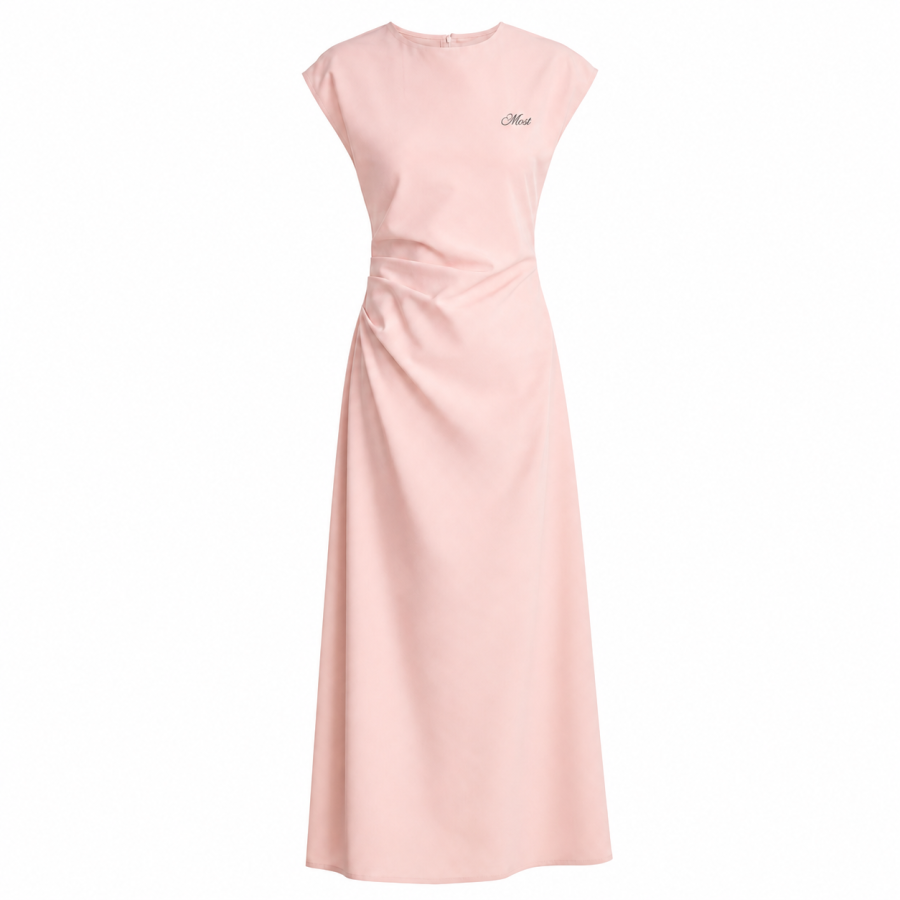 MostwantedLab Sleeveless Dresses Women's Crew Neck Moderate Long Skirt A Line Skirt