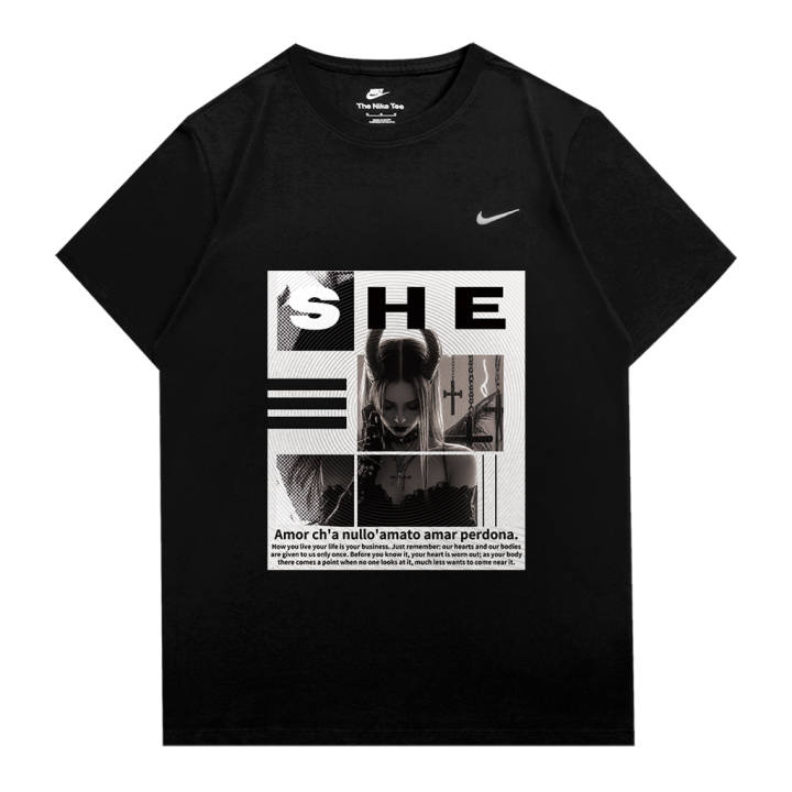 Nike Nike Sportswear T Shirts Unisex Black Crew Neck Moderate